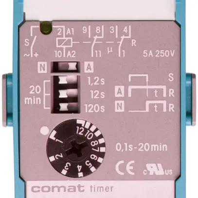 Relais temporisé ComatReleco C64, 110…240VUC, boîtier bleu/gris 