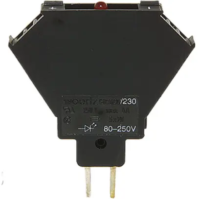 Spina portafusibile con LED 230V nero 