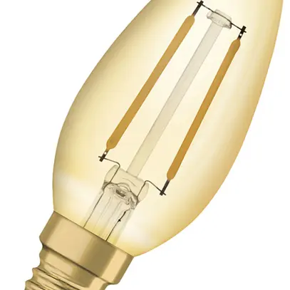 Lampe LED LEDVANCE Vintage E14 1.5W 120lm 2400K Ø35×100mm B10.5 claire or 