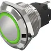 Tasto a pulsante luminoso EAO 82 1COM 24V raccordo spina piat.Ø22mm cliccato ve 