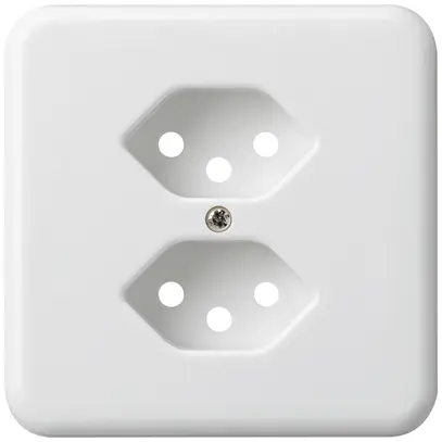 Plaque de recouvrement grd.I 2×type 13 basico blanc avec sécurité enfants 