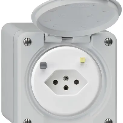 Presa FI AP robusto T13 30mA grigio chiaro 
