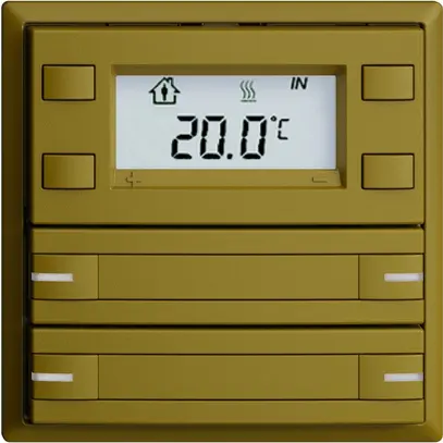 Poussoir RTH ENC KNX 4× EDIZIOdue F olive, avec pap.+LED RGB 