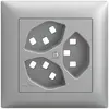 Kit de montage ENC Feller EDIZIOdue, pour prise 3×T23 1×séparé, silver 