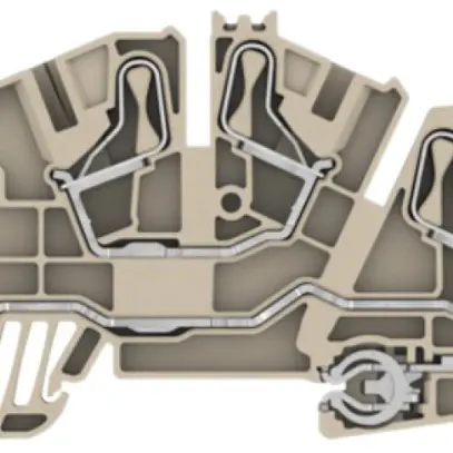 Installations-Reihenklemme Weidmüller PDL S/N/L/PE PUSH IN 6mm² 3 Etagen beige 