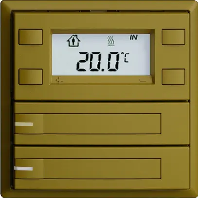 Poussoir RTH ENC KNX 2× EDIZIOdue F olive, avec pap.+LED RGB 