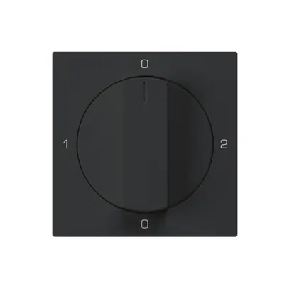 Kit frontale per interruttore rotativo S2 60×60mm kallysto 0-1-0-2 nero 