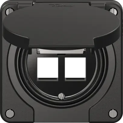 Kit de montage Feller Keystone N.CO, pour sortie droite, double, noir 