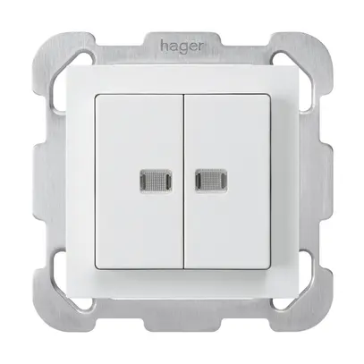 Pulsante luminoso INC kallysto 2×AR/1P 2 lenti bianco piastra di fissaggio 