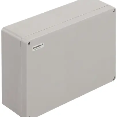 Boîtier en polyester Weidmüller POK 400×250×120mm fibres de verre gris argenté 