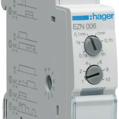 Relè a tempo Hager EZN006 multifunzione 1W 10A 