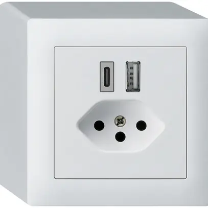 Presa di carica USB AP kallysto 18W PD 1×tipo A 1×tipo C T13 bianco 