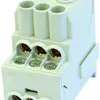 Bloc répartiteur type UVB 2×25/6×10mm² 100A CU gris 