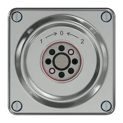 Contatto rotativo ELEMENT SNAPFIX® 1P 2C 16A 400V 1<-0->2 87×87×62mm all 