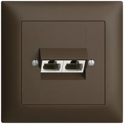 UP-Anschlussdose 2×RJ45/u 4P getr. EDIZIOdue coffee ITplus 