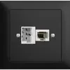 Prise INC 1×T+T,1×RJ45/u 4P EDIZIOdue noir ITplus ITM 