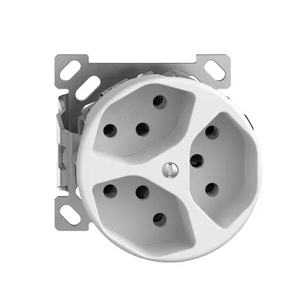 Prise AP STANDARDdue 3×T13 3×S blanc sans capot 