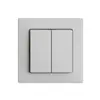 Frontset EDIZIOdue hellgrau 60×60mm Druckknopf 2-fach 