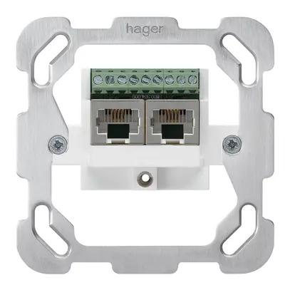 Intérieur pour boîte de raccordement Hager 2×RJ45s séparé plaque fixation blindé 
