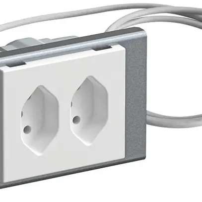 Presa FLF 2×T13 montaggio a.angolo cavo 1.5m e coperchio di protezione bianco 