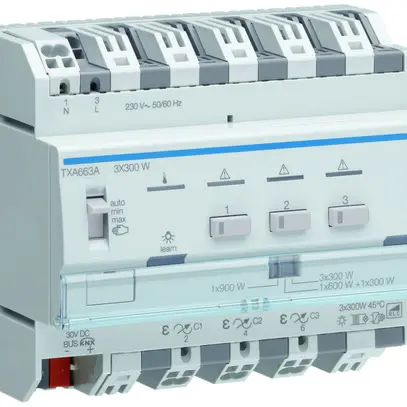 Attuatore-variatore AMD Hager TXA663A KNX easy 3×300W 6UM 
