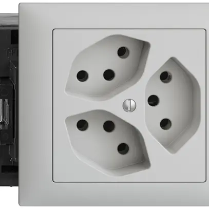 Presa INS EDIZIOdue 3×T13 grigio chiaro 49…69mm Snap 