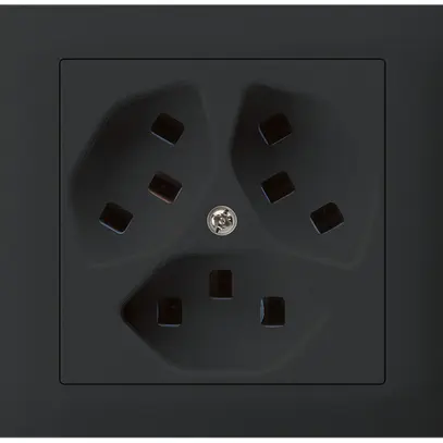 Presa INS kallysto 3×tipo 23 montaggio T scatola INS G3 telaio a innesto nero 