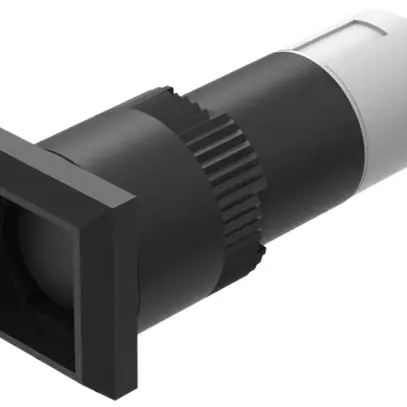 Poussoir lumineux EAO01 impulsion élém.d.bas niveau 1F 18×18mm raccord.uni. or 