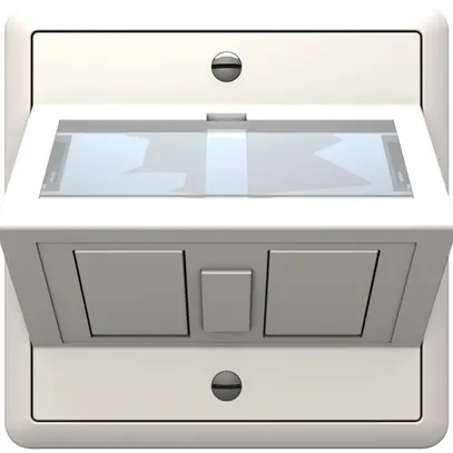 Boîte 30° AP Cecoflex EDIZIOdue pour 2×RJ45 Keystone / 1×CLIK LC 