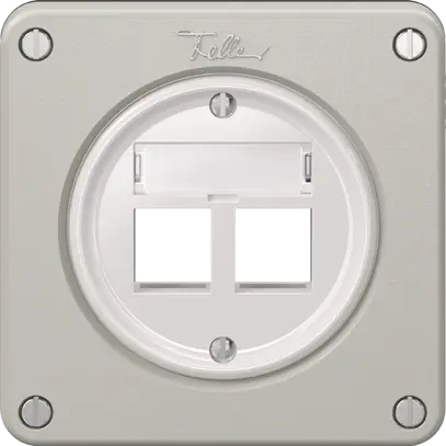 Montageset Feller Keystone, für gerade Steckrichtung, zweifach, lichtgrau 