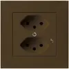 Prise ENC kallysto.pro 2×T13/1 brun avec sécurité enfants 