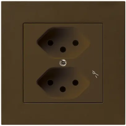 Presa INC kallysto.pro 2×T13/1 marrone con protezione bambini 