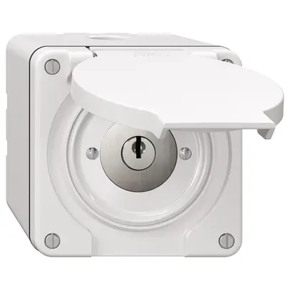 Contact pivotant NAP NEVO, avec serrure&2 clés, KS, 0 <- 1, blanc 