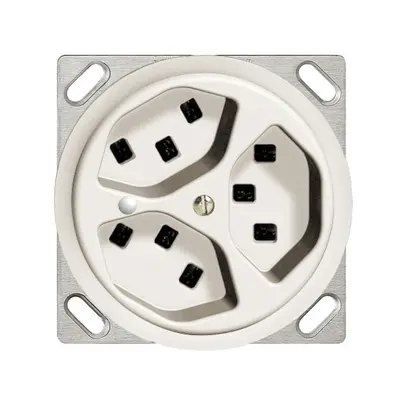 Prise INC 3×T23 16A blanc avec LED vt,FH bornes enf.. 
