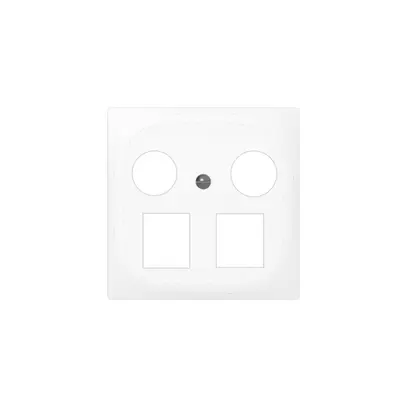 Kit frontal SIDUS Z/E blanc brillant pour R&M HWSforte 2×coax, 2×RJ45 