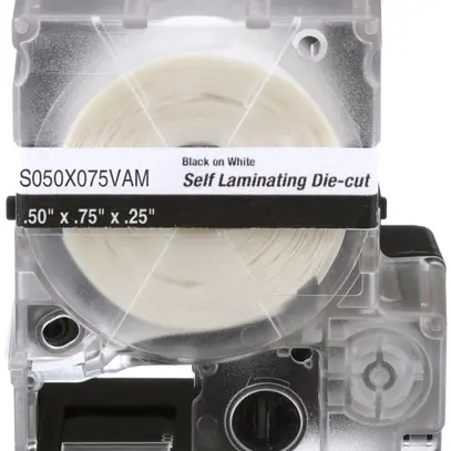 Cassette d'étiquettes Panduit MP, auto-laminant, 12.7×19.1mm clair/blanc 