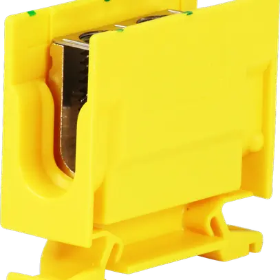 Borne de dérivation Woertz 16…35mm² 125A 750V vis 2×1 rail DIN 35mm vert/jaune 