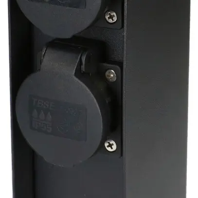 Prise multiple pour jardin MH 2×T13 10A acier inoxydable no mat 