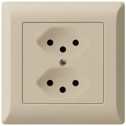 Presa 2×tipo 13 INC beige 