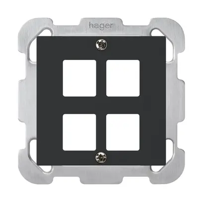 Kit frontale INC HMS kallysto B per 4 moduli nero 