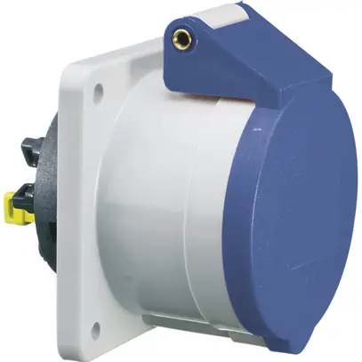 Presa INS CEE Bals diritta 16A 4P 230V 9h IP44 Ni 75×75mm QC 