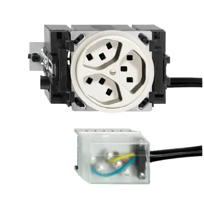 Presa INS 3×T23 16A bianco 53mm L2 FH per Ecobus power 