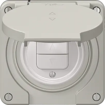 Interrupteur pour stores NEVO N.CO 1-canal profondeur 18 mm 87×87 mm gris clair 