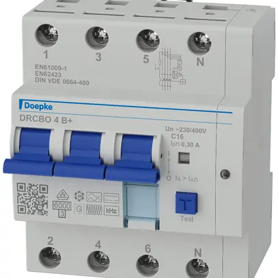 Disgiuntore differenziale Doepke DRCBO 4 tipo B 3L+N 16A 300mA 6kA C 
