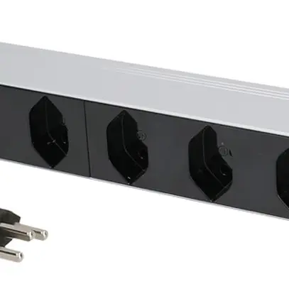 Presa multipla PDU 19" MH maxCONNECT 8×T13 1UA Td 3×1.5mm² 3m alu/nero 