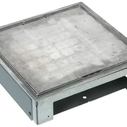 Boîte de tirage Al h=82…110mm arête tapis pour canal noyé 50×200 