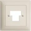 Kit frontal EDIZIOdue crema 88×88mm 1×TT 2×RJ45 