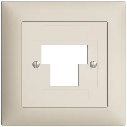 Frontset EDIZIOdue crema 88×88mm 1×TT 2×RJ45 