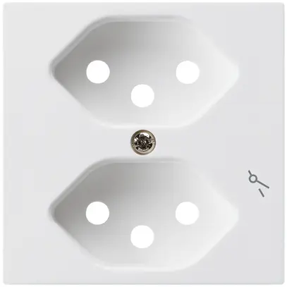 Placca frontale kallysto 2×T13/1 60×60mm bianco per presa 2×T13/1 