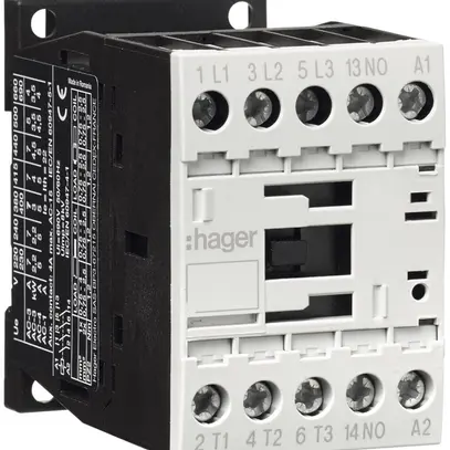 Contattore di potenza Hager 3P+1 chiusura 15.5A da AC-3 tensione bobina 230VAC 